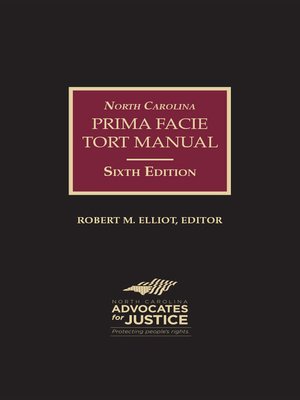 cover image of North Carolina Prima Facie Tort Manual